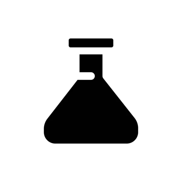 Erlenmeyer Flask Black Glyph Icon Chemistry Glassware Lab Equipment User — Stockvektor