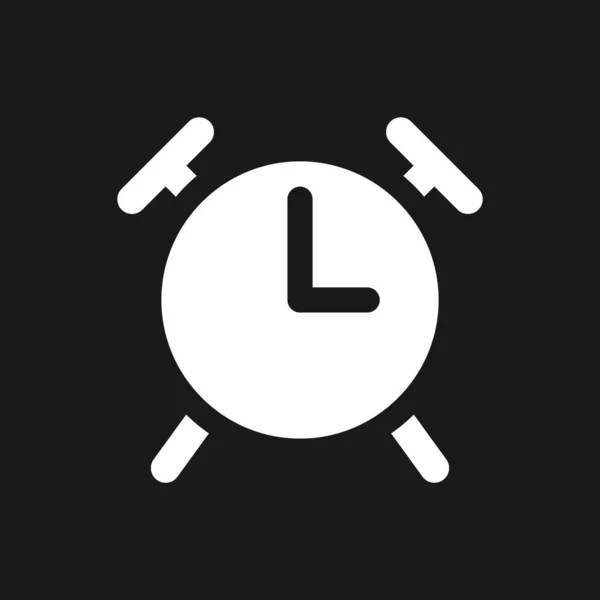 Alarm Clock Dark Mode Glyph Icon Wake Morning Routine User — Διανυσματικό Αρχείο