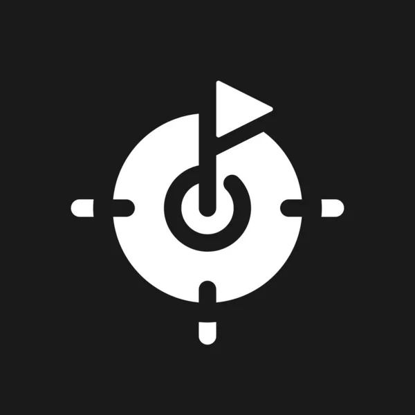 Goal Setting Dark Mode Glyph Icon Steps Achievement User Interface — Stock vektor
