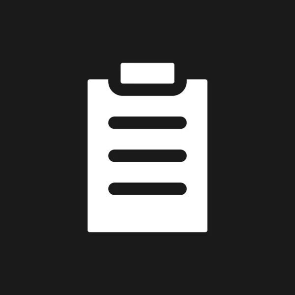 Filled Tablet Dark Mode Glyph Icon Handwriting Notes Collect Data — ストックベクタ