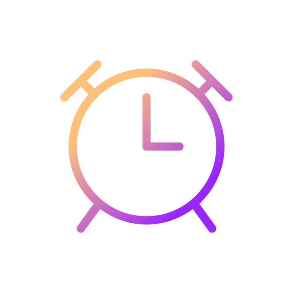 Alarm Clock Pixel Perfect Gradient Linear Icon Wake Morning Routine — 스톡 벡터