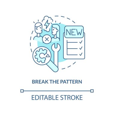 Turkuaz konsept simgesini kır. Kavgadan sonra ilişkiler düzeltilir soyut fikirler ince çizgiler çizilir. İzole bir taslak çizim. Düzenlenebilir felç. Arial, Myriad Pro-Kalın yazı tipleri