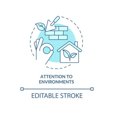 Turkuaz konsept simgesine dikkat. Konut geliştiricisinin karakteristik fikri soyut ince çizgi çizimi. İzole bir taslak çizim. Düzenlenebilir felç. Arial, Myriad Pro-Kalın yazı tipleri