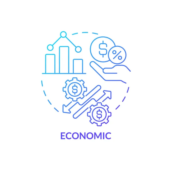 Піктограма Концепції Економічного Синього Градієнта Удосконалення Бізнесу Торгівлі Фінансовий Сегмент — стоковий вектор
