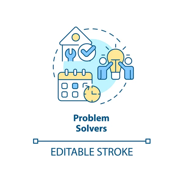 Піктограма Концепції Розв Язувачів Проблем Характеристика Хорошого Забудовника Житла Абстрактна — стоковий вектор