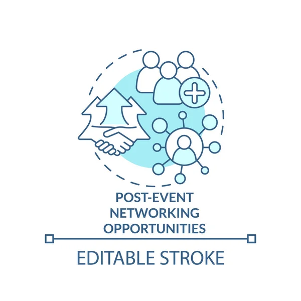 Post Evento Opportunità Networking Icona Concetto Turchese Pianificazione Piccolo Evento — Vettoriale Stock