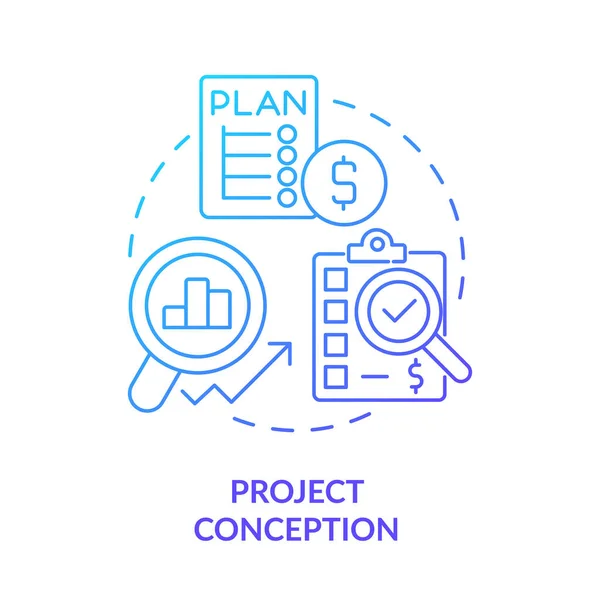 Concepto Proyecto Icono Concepto Gradiente Azul Análisis Rentabilidad Desarrollo Inmobiliario — Archivo Imágenes Vectoriales