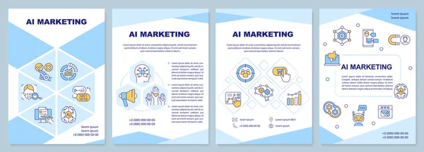 Modèle Brochure Bleu Marketing Technologie Des Affaires Conception Dépliant Avec — Image vectorielle