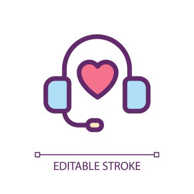 Klinik çağrı merkezi pikseli mükemmel RGB renk ui simgesi. Hastane yardım servisi. Basit doldurulmuş çizgi ögesi. Mobil uygulama için UX tasarımı. Vektör izole görüntü grafiği. Düzenlenebilir felç. Kullanılan Arial yazı tipi