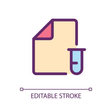 Elektronik test rekoru pikseli mükemmel RGB renk ui simgesi. Tarama sonuçları. Basit doldurulmuş çizgi ögesi. Mobil uygulama için UX tasarımı. Vektör izole görüntü grafiği. Düzenlenebilir felç. Kullanılan Arial yazı tipi