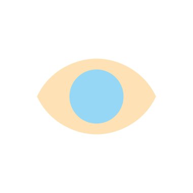 Göz düz renk ui simgesi. İnsan vücudunun bir parçası. Algı organı. Görsel sistem. Oftalmoloji. Mobil uygulama için basit doldurulmuş öge. Renkli, sağlam bir resim. Vektör izole edilmiş RGB illüstrasyonu