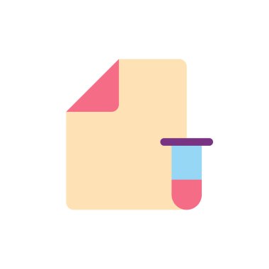 Elektronik test kaydı düz renk ui simgesi. Tıbbi tarama sonuçları. Test paneli. Sağlık hizmetleri. Mobil uygulama için basit doldurulmuş öge. Renkli, sağlam bir resim. Vektör izole edilmiş RGB illüstrasyonu