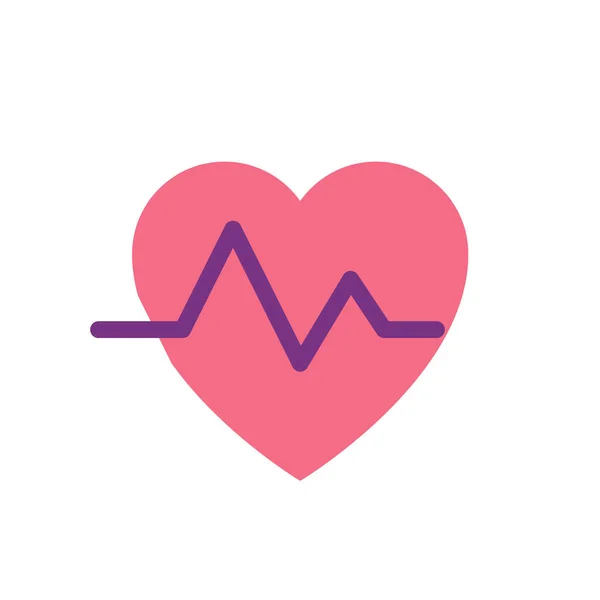 Kardiogramm Flache Farbe Symbol Herzfrequenzmessung Medizinische Untersuchung Kardiologie Einfaches Gefülltes — Stockvektor