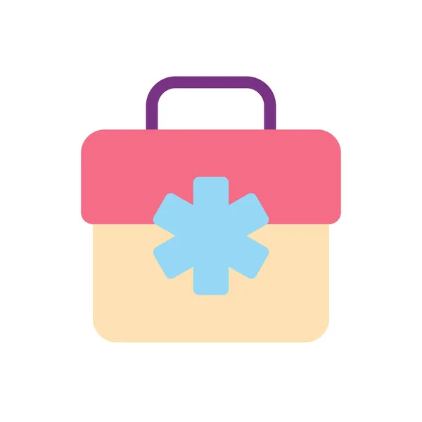 Medizinische Tasche Flache Farbe Symbol Arztkoffer Verbandskasten Professionelle Ausstattung Gesundheitswesen — Stockvektor