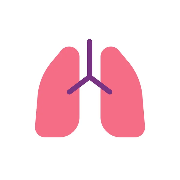 Легкие Плоского Цвета Иконка Медицинский Осмотр Дыхательной Системы Лечение Пневмонии — стоковый вектор