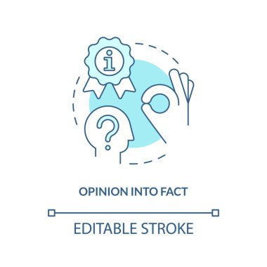 Turkuaz konsept ikonuna görüş. Tecrübe araştırması. Vaka çalışma avantajı soyut fikir ince çizgi illüstrasyonu. İzole bir taslak çizim. Düzenlenebilir felç. Arial, Myriad Pro-Kalın yazı tipleri