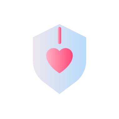 Bağışıklık sistemi düz gradyan iki renkli ui simgesi. Organizma koruması. Sağlık hizmetleri. Sağlık sigortası. Basit bir piktogram. Arayüz, mobil uygulama için UX tasarımı. Vektör izole edilmiş RGB illüstrasyonu