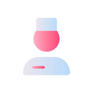 Doktor düz gradyan iki renkli ui simgesi. Doktor ve doktor. Nitelikli bir profesyonel. Sağlık hizmetleri. Basit bir piktogram. Arayüz, mobil uygulama için UX tasarımı. Vektör izole edilmiş RGB illüstrasyonu