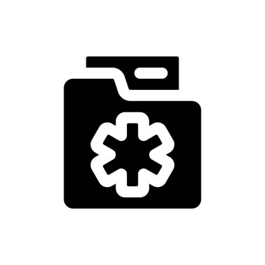 Tıbbi tarih siyah glyph ui ikonu. Hasta hafızasını kaybetmiş. Hastalık bilgisi. Kullanıcı arayüzü tasarımı. Beyaz uzayda siluet sembolü. Ağ ve cep telefonu için sağlam bir resim. İzole vektör illüstrasyonu