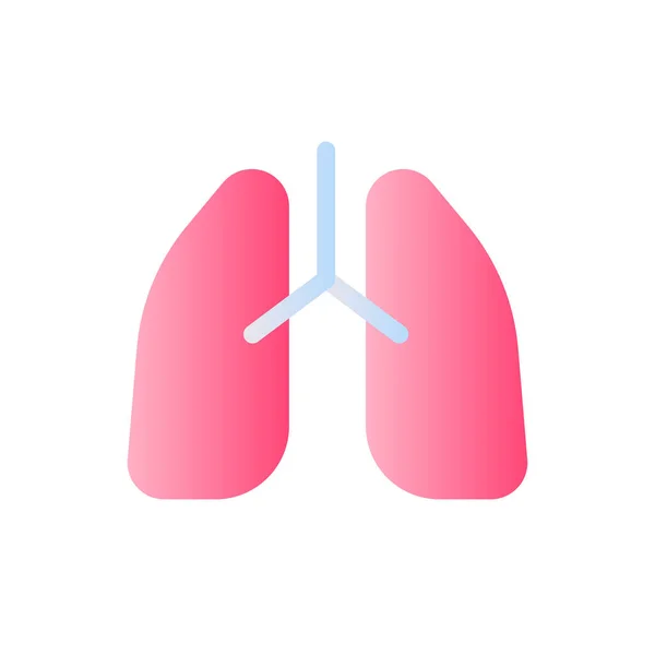 Polmoni Gradiente Piatto Icona Bicolore Controllo Dell Apparato Respiratorio Trattamento — Vettoriale Stock