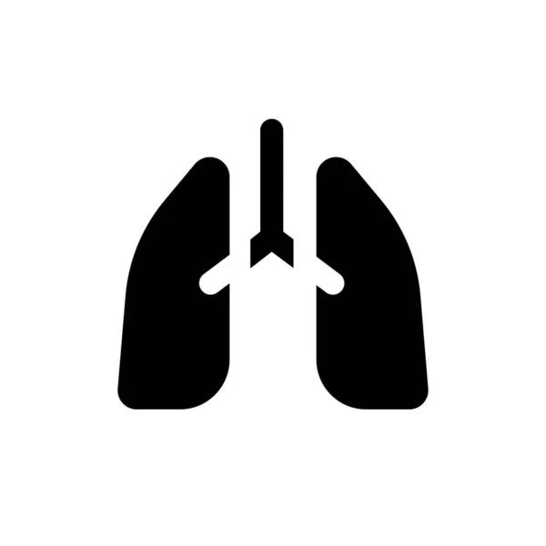 Lungs Black Glyph Icon Checkup Respiratory System Pneumonia Treatment User — Stock Vector