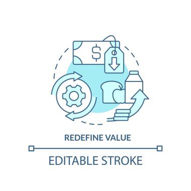 Turkuaz konsept simgesini yeniden tanımla. Ürün paket boyutunu değiştir. Fiyatları yönetmek soyut fikir ince çizgi çizimi. İzole bir taslak çizim. Düzenlenebilir felç. Arial, Myriad Pro-Kalın yazı tipleri