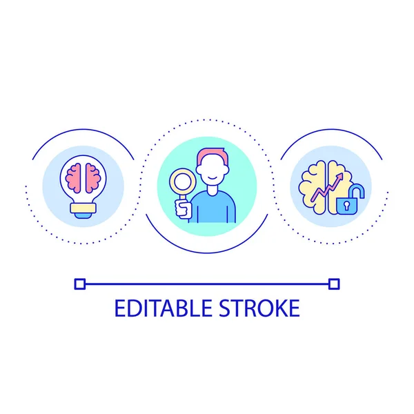 아이콘 개발을 추상적 아이디어의 삽화를 별도의 윤곽그리기 뇌졸중 아리알 — 스톡 벡터