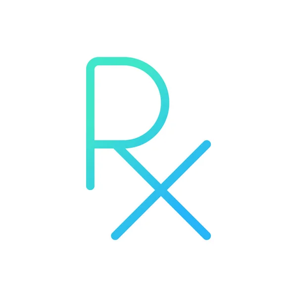 Symbol Recepty Pixel Doskonały Gradientowy Liniowy Ikona Skrót Medyczny Lek — Wektor stockowy