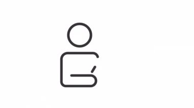 Animated complete task linear icon. Task management. Personal effectiveness skill. Meet deadline. Seamless loop 4k video with alpha channel on transparent background. Outline motion graphic animation