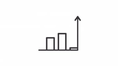 Animated achievement linear icon. Increase sales in business. Corporate goals. Working together. Seamless loop 4k video with alpha channel on transparent background. Outline motion graphic animation