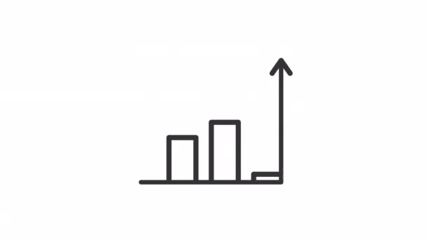 Animated Achievement Linear Icon Increase Sales Business Corporate Goals Working — 비디오