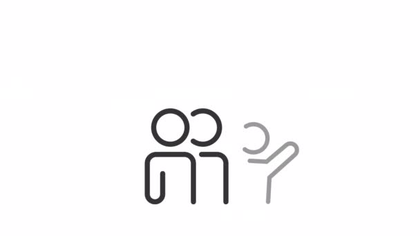 Animated Communication Linear Icon Exchanging Ideas Sharing Opinions Colleagues Seamless — 图库视频影像