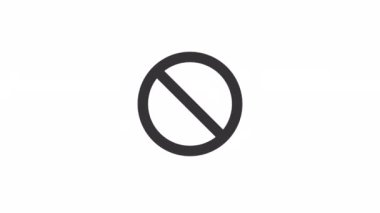 Animasyon engellenmiş doğrusal ui simgesi. Başarısızlık meydana geldi. Hata mesajı. Şeffaf arkaplanda alfa kanalı olan kusursuz 4k döngüsü videosu. Taslak izole edilmiş kullanıcı arayüzü ögesi hareketli grafik canlandırması