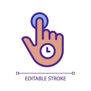 Jest pikselini mükemmel RGB renk simgesi olarak tutun. Uzun basın. Dokunmatik ekran kontrolü. Akıllı telefon navigasyonu. Daha fazla seçenek göster. Beyaz uzayda siluet sembolü. Piktogram sağlammış. Vektör izole illüstrasyonu