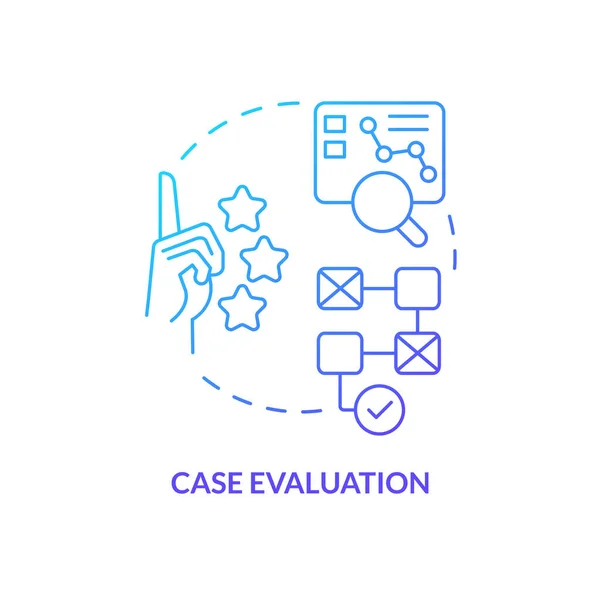 Case Utvärdering Blå Gradient Begrepp Ikon Analysera Gemensam Information Forskning — Stock vektor