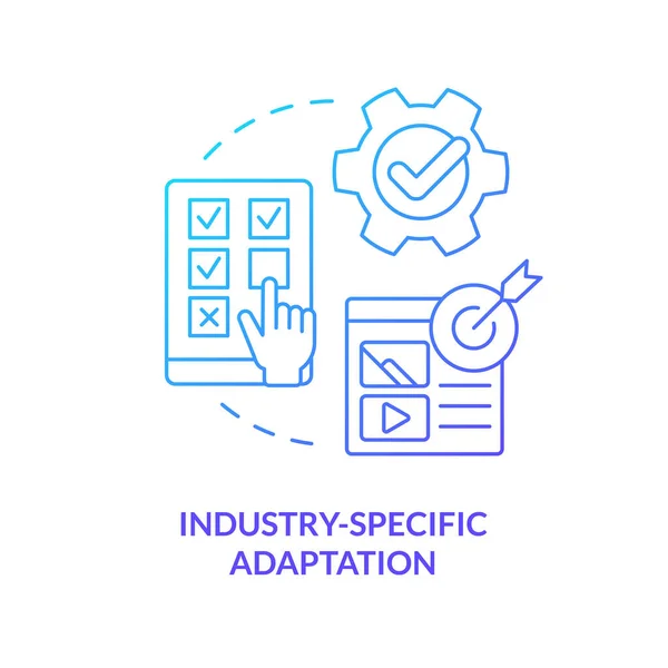 Adaptación Específica Industria Icono Concepto Gradiente Azul Contenido Inteligente Estudio — Vector de stock