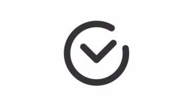 Animasyon tamamlama doğrusal ui simgesi. Mesaj gönderildi. Şeffaf arkaplanda alfa kanalı olan kusursuz 4k döngüsü videosu. Taslak izole edilmiş kullanıcı arayüzü ögesi hareketli grafik canlandırması