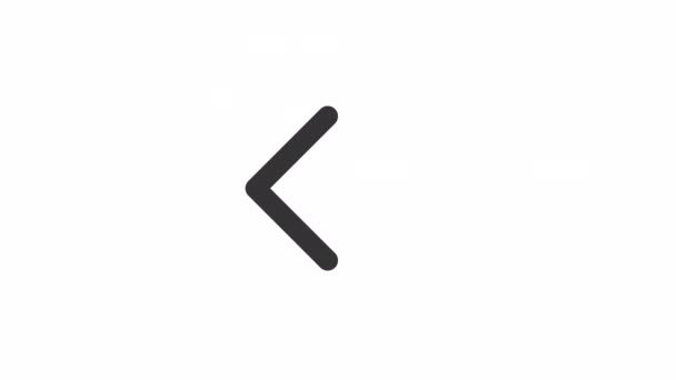 Animated Left Arrow Linear Icon Moving Back Web Browser Seamless — Stock Video