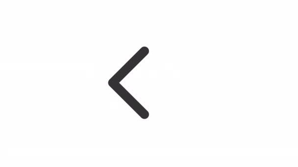 Animated Backward Linear Icon Return Back Arrow Seamless Loop Video — Stock Video