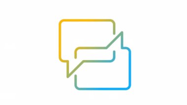 Animated e-mailing gradient icon. Transfer messages through internet. Exchange information online. Seamless loop 4k video with alpha channel on transparent background. Outline motion graphic animation