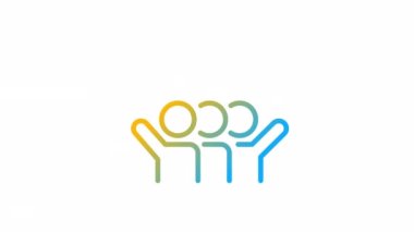 Animated best workers gradient icon. Retaining top talent. High performers. Talented employees. Seamless loop 4k video with alpha channel on transparent background. Outline motion graphic animation