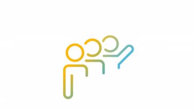 Animated succeeding gradient icon. Successful teamwork. Effective management. Good performance. Seamless loop 4k video with alpha channel on transparent background. Outline motion graphic animation