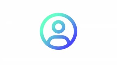 Canlandırılmış kullanıcı fotoğrafı gradyan ui simgesi. Profile resmini koy. Şeffaf arkaplanda alfa kanalı olan kusursuz 4k döngüsü videosu. Satır rengi kullanıcı arayüzü sembolü hareketli grafik canlandırması