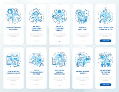 Mobil uygulama ekranında restoran endüstrisinde iyi hizmet. Doğrusal kavramlarla düzenlenebilir grafik yönergelerini 5 adımda gezdir. UI, UX şablonu. Kullanılan sayısız Pro-Kalın, Düzenli yazı tipleri