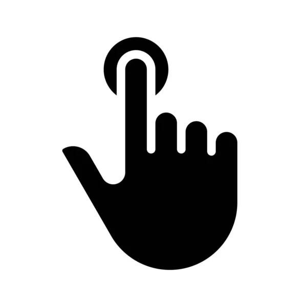 Dotkněte Černé Ikony Glyfu Pokyn Ovládání Dotykové Obrazovky Vizuální Displej — Stockový vektor