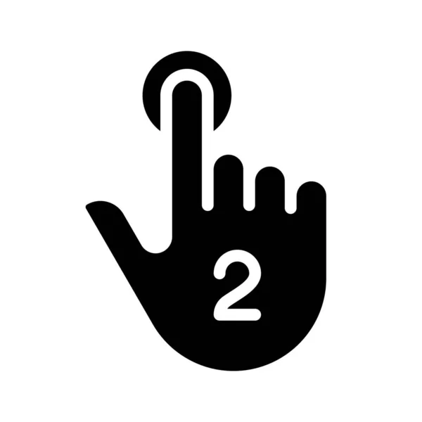 Double Touche Glyphe Noir Icône Geste Contrôle Touchpad Écran Tactile — Image vectorielle