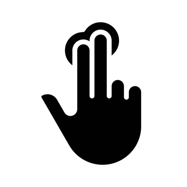 Double Finger Touch Black Glyph Icon Multifunkční Technologie Dotyková Navigace — Stockový vektor