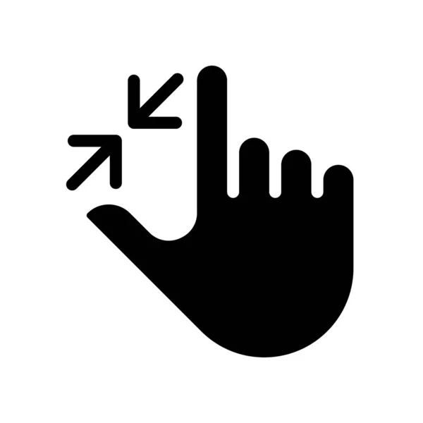 Увеличь Изображение Черного Знака Технология Multi Touch Настройте Зум Жест — стоковый вектор