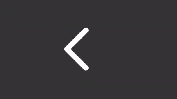 Animated Back White Line Icon Return Back Arrow Seamless Loop — Stock Video