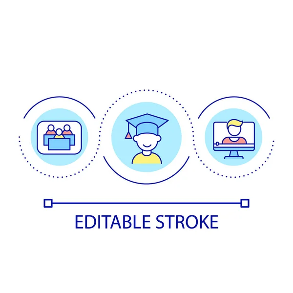 Fernschule Schleife Konzept Symbol Online Unterricht Für Kinder Lernen Und — Stockvektor